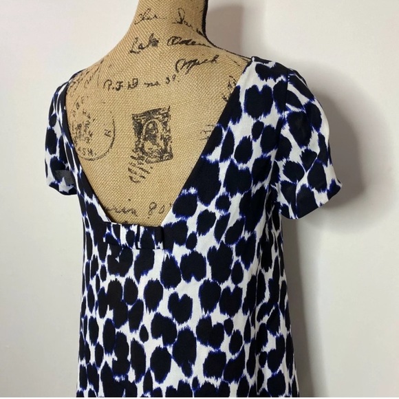 KATE SPADE dress low back open back abstract black white watercolor print sz 2​ - Picture 6 of 15
